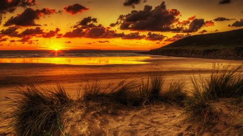 Beach Sunset Hd Wallpaper Background Image 1920x1080