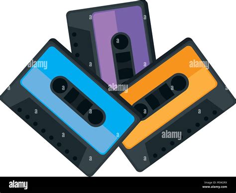 Cassettes Music Isolated Icons Vector Illustration Design Stock Vector
