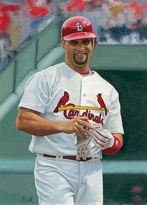 Albert Pujois Cardinals 10″x 8″ Oil By Ron Adair Baseball Art