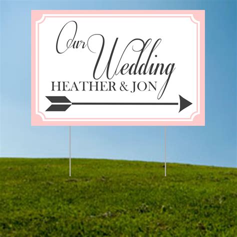 Wedding Directional Yard Sign Image Customizable
