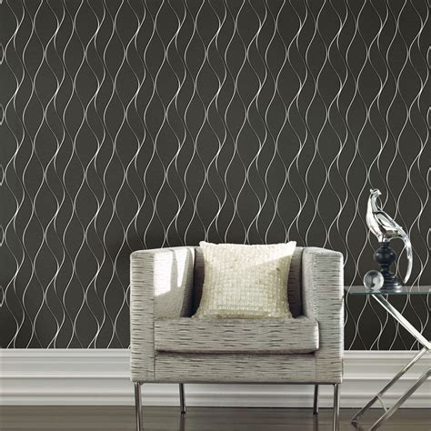 Metallic Wallpaper Precious Silks Geometric Wave Muriva 701 Muriva