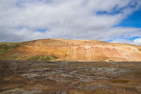 The Volcanic Landscape Around Leirhnjukur Volcano In Iceland Sulphur