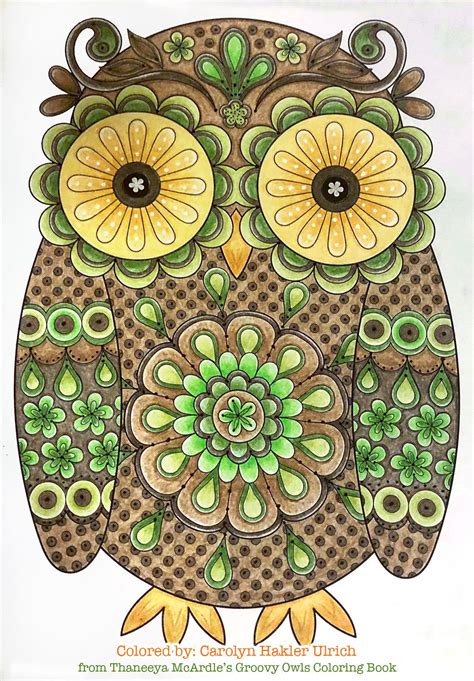 Owl Coloring Page From Thaneeya Mcardles Groovy Owls Coloring Book