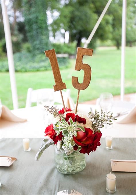 Rustic Wedding Centerpieces With Flowers Table Numbers
