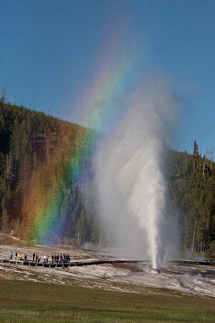 Beehive Geyser Rainbow Old Faithful Geyser Basin Yellowstone National Park Wyoming Natural