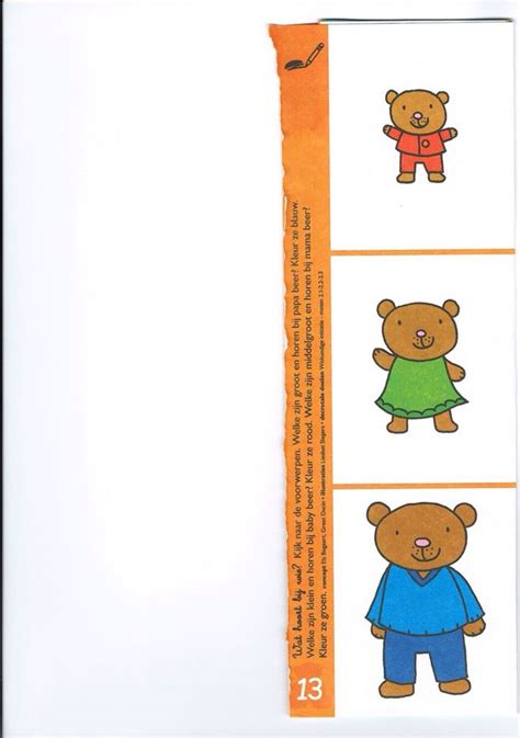 werkblad goudlokje en de 3 beren kleur