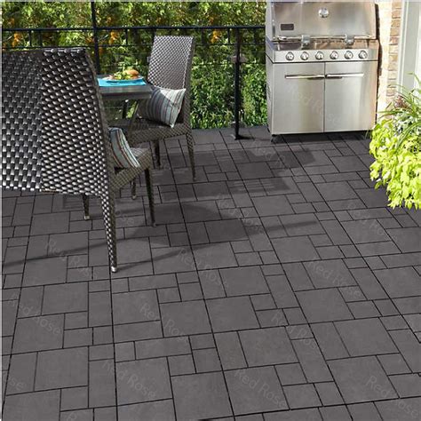 Mosaic Garden Interlocking Decking Tile Recycled Rubber Material 30 X