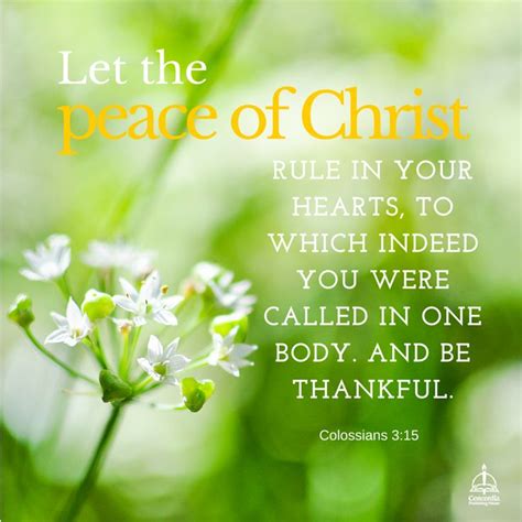 Living For God Let The Peace Of Christ Rule In Your Hearts