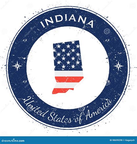 Indiana Circular Patriotic Badge Stock Vector Illustration Of