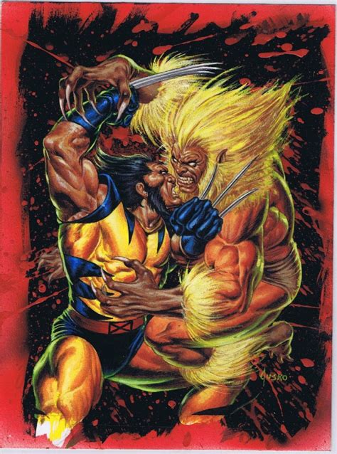 Wolverine Vs Sabretooth Trading Card 1992 Marvel By Joe