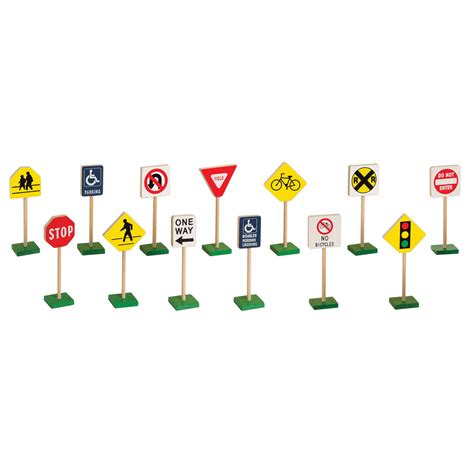 7 Block Play Traffic Signs Guidecraft Kids Furniture And Toys
