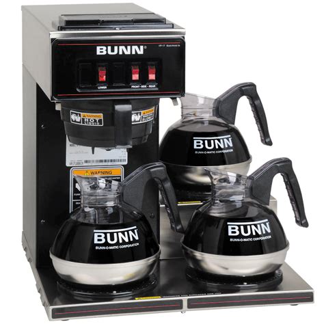 Bunn 133000013 Vp17 3 Low Profile Pourover Coffee Brewer With 3 Warmers