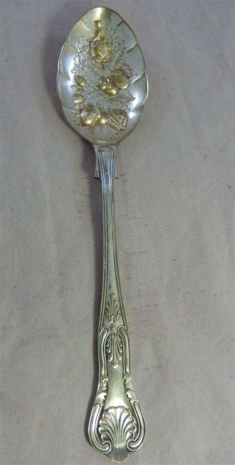Vintage Epns A1 Sheffield England Ornate Serving Spoon Fruits And Nuts