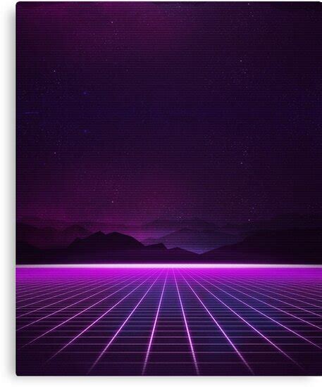 Retrowave 80s Neon Glow Grid Pattern Canvas Prints By Slapstyk