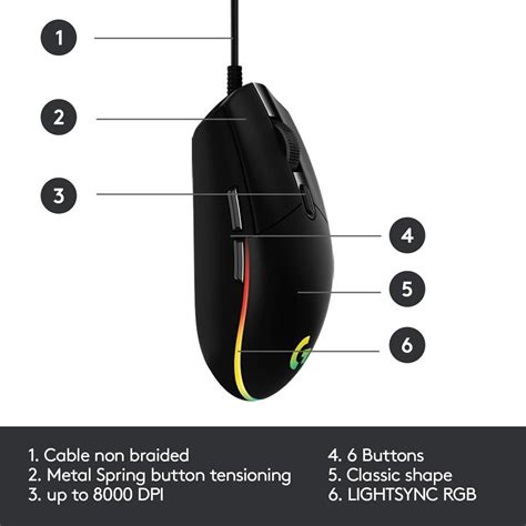 World's no.1 best selling wireless gaming gear brand* 1) based on. LOGITECH G102 LIGHTSYNC GAMING MOUSE - BLACK ( 2 YEAR ...