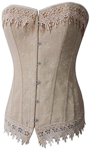 Alivilay Fashion Womens Sexy Vintage Floral Lace Trim Corset Bustier