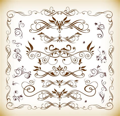 Vector Set Of Floral Ornaments Free Vector Graphics All Free Web