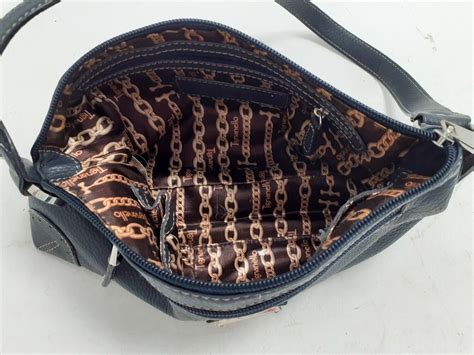 Tignanello Navy Blue Leather Handbag Good Condition Second Hand EBay