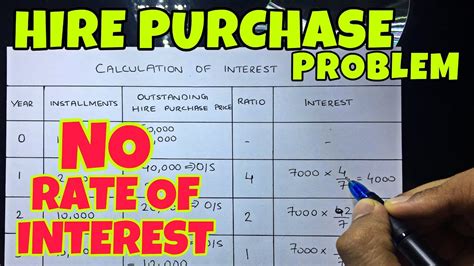 Under hire purchase system, hire purchaser pays the cost of purchased asset in number of instalments. #5 Hire Purchase - Problem 3 - When Rate of Interest is ...