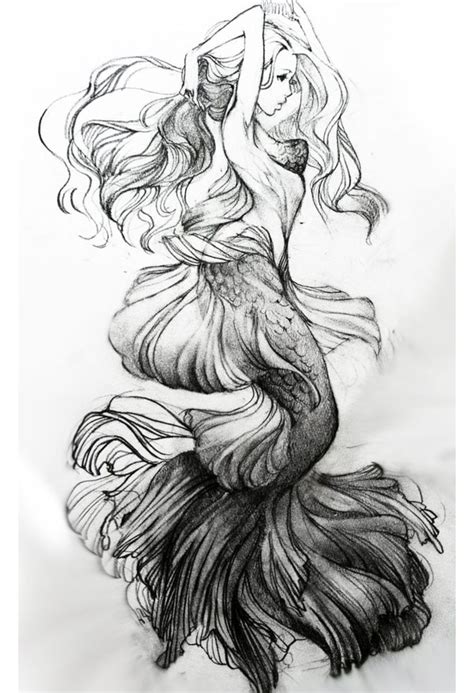 Mermaid Pencil Sketch At PaintingValley Com Explore Collection Of Mermaid Pencil Sketch