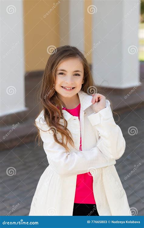 Portrait Of Beautiful Girl With Dark Hair And Brown Eyes Stock Image