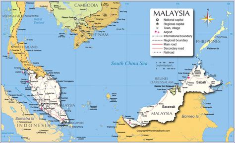 Labeled Map Of Malaysia With Cities World Map Blank And Printable