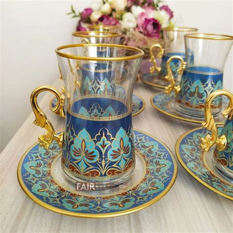 12 Pcs Thin Waist Segah Agah Ethnic Tea Set With Holder FairTurk Com