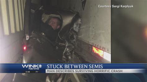 Man Crushed Between Trucks Survives To Tell Story