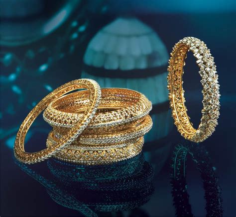 Indian Jewellery And Clothing Gold And Diamond Bangles Studded With