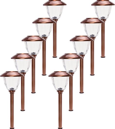 10 Pack Energizer Stainless Steel Led Outdoor Solar Stake Path Lights