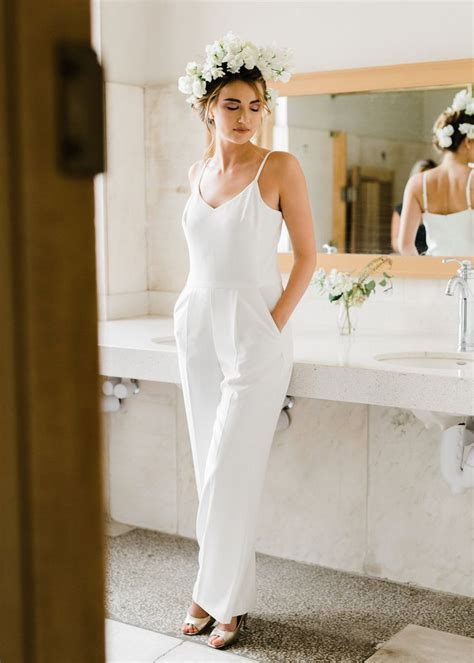 This Cool Bridal Jumpsuit May Make You Reconsider A Courthouse Wedding Bridal Jumpsuit