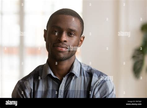 Confident Black Man Looking At Camera Indoors Stock Photo Alamy
