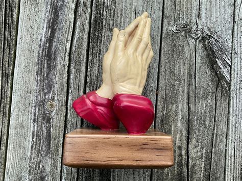 Religious Ceramic Praying Hands Vintage 105 Inches High Red Etsy