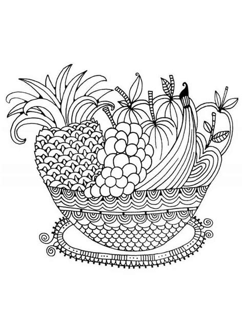 Zentangle Fruit Coloring Pages