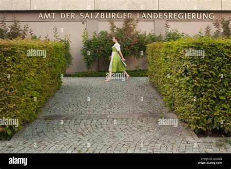 A Young Woman In Salzburg Austria Stock Photo Alamy