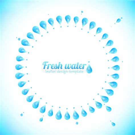 Realistic Water Drops Circle Vector Frame Stock Vector Illustration
