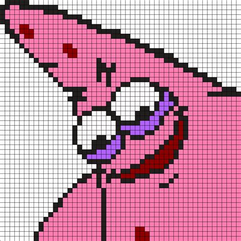 Patrick Meme Perler Bead Pattern Bead Sprites Characters Fuse Bead Patterns Pixel Art Kpop