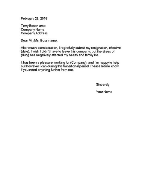 Immediate Resignation Letter Due To Stress Ideas Mon Pdf Book