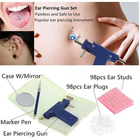 Stainless Steel Body Piercing Tool Kit Professional Ear Nose Navel Piercing Mach Parts And Tools