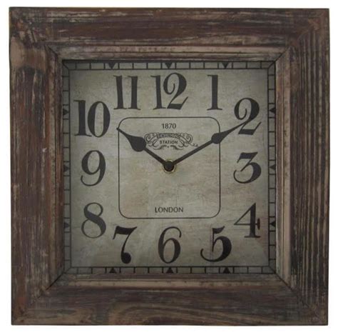 11 Wood Square Clock Rustic Wall Clocks By Cheungs