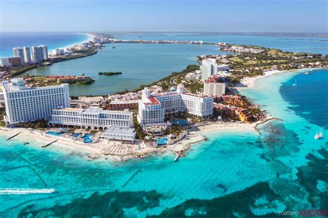 Aerial View Of Cancun Hotel Zone Quintana Roo Mexico Royalty Free Image
