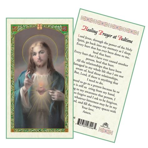 Sacred Heart Of Jesus Healing Prayer At Bedtime Laminated Prayer Card