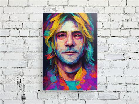Kurt Cobain Psychedelic Portrait Music Soundwave Art Soundwave Art