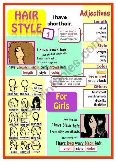 How To Describe Hairstyles For Girls Esl Worksheet By Ttuffl