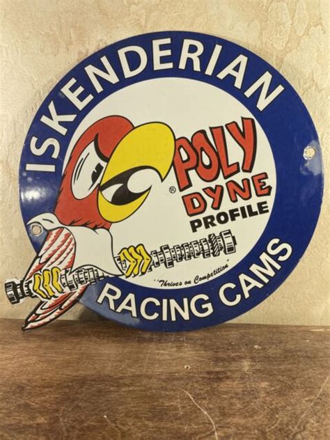 Vintage Style Iskenderian Racing Cams Porcelain Gas And Oil Sign