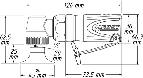 HAZET Mini Tellerschleifer abgewinkelt Ø50mm inkl NW 7 2