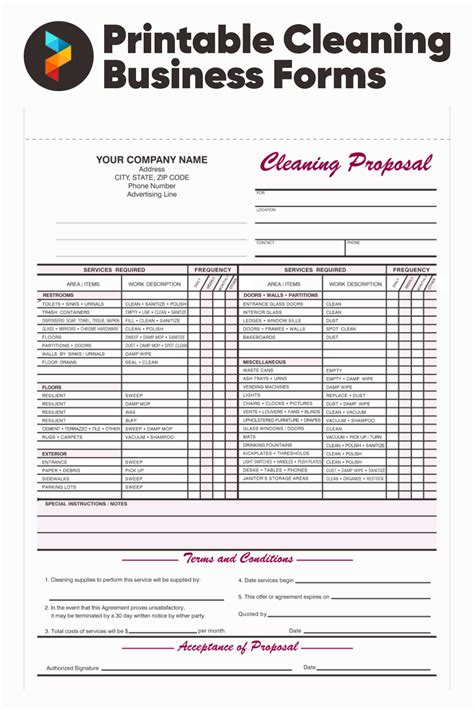 Best Free Printable Cleaning Business Forms Printablee Riset