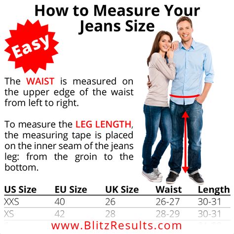 Jeans Size Chart This Is How Jeans Fit Perfectly For Men Women