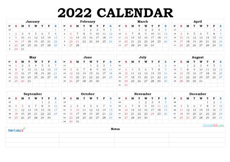 Free Printable 2022 Calendar Templates 22ytw184