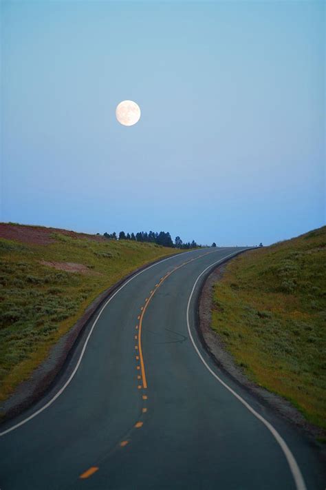 Full Moon Rising Above Road Summer Photograph By Philip Nealey